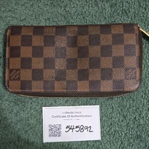 Louis Vuitton Brown Damier Ebene Zip Wallet
